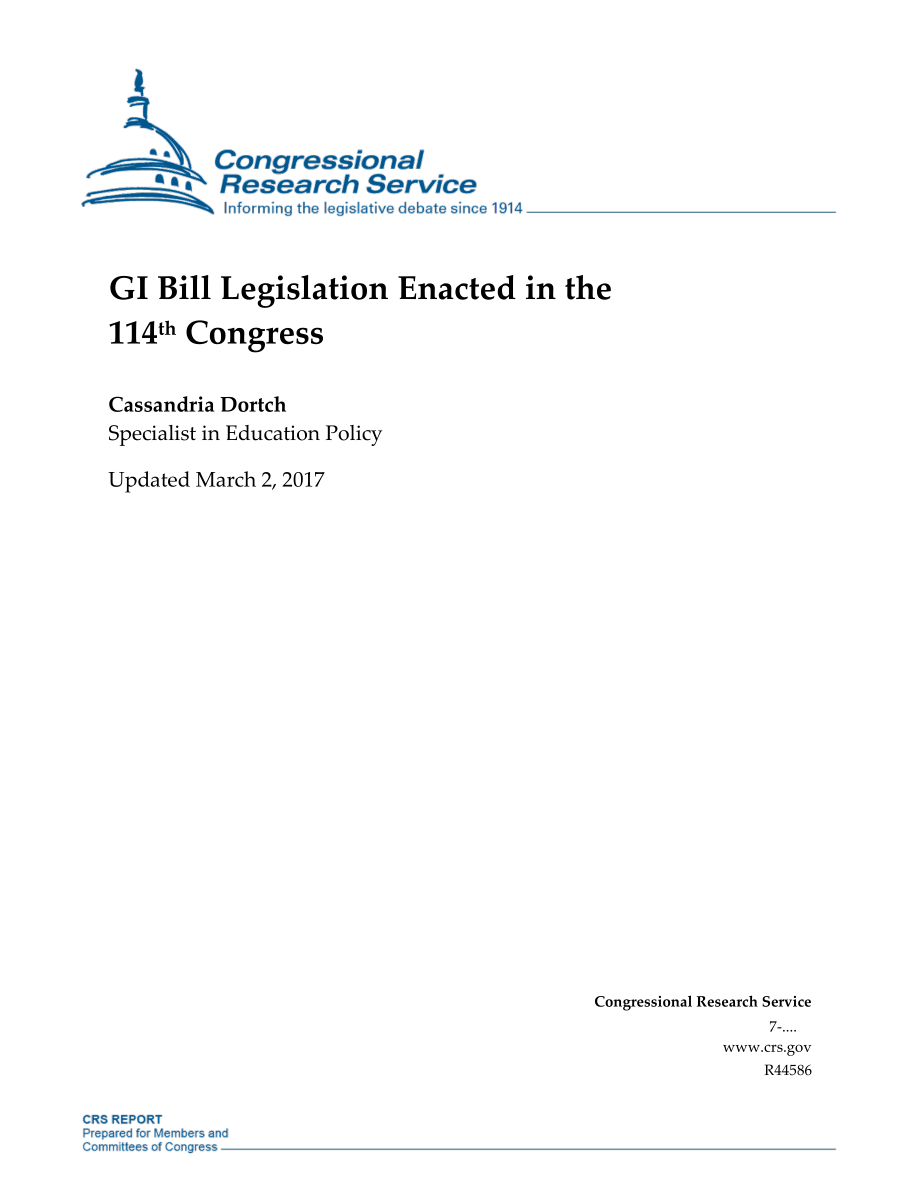 [20170302]R44586_第114届国会通过的《退伍军人权利法案》.pdf_第1页