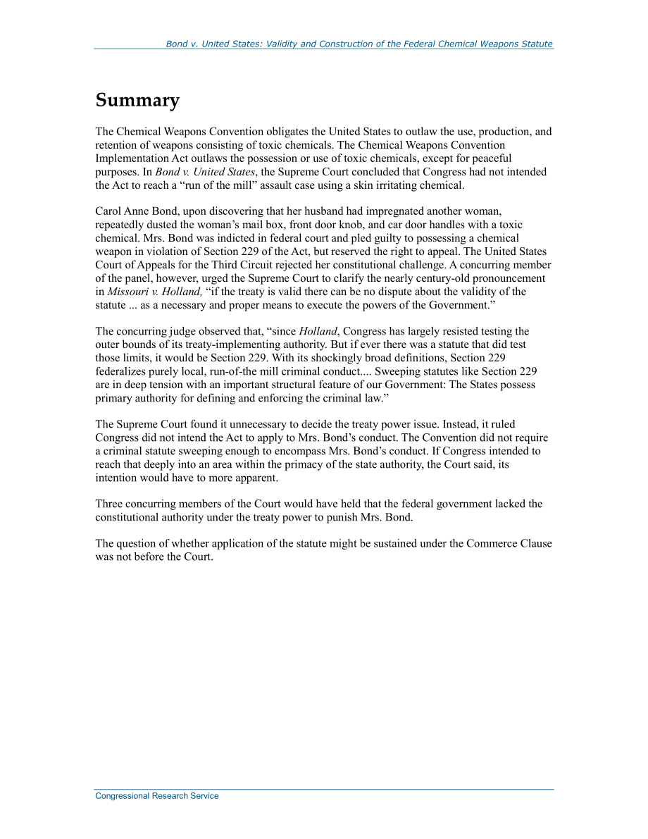 [20140620]R42968_邦德诉美国：《联邦化学武器法》的有效性和解释.pdf_第2页