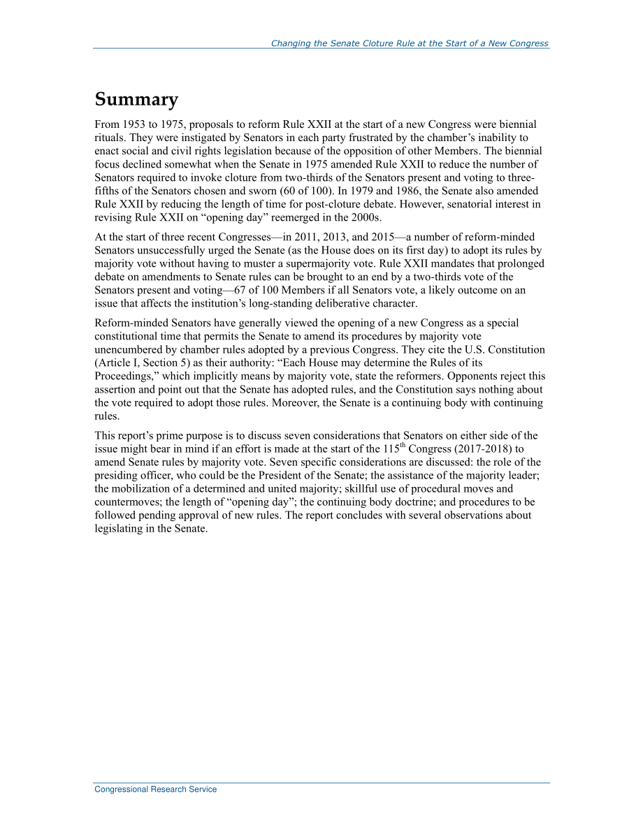 [20161212]R44709_在新一届国会开始时改变参议院的行政规则.pdf_第2页