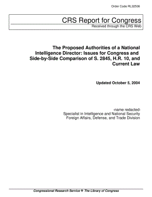 [20041005]RL32506_国家情报局长的拟议权限：国会议题和S.2845 H.R.的并列比较10和现行法律.pdf
