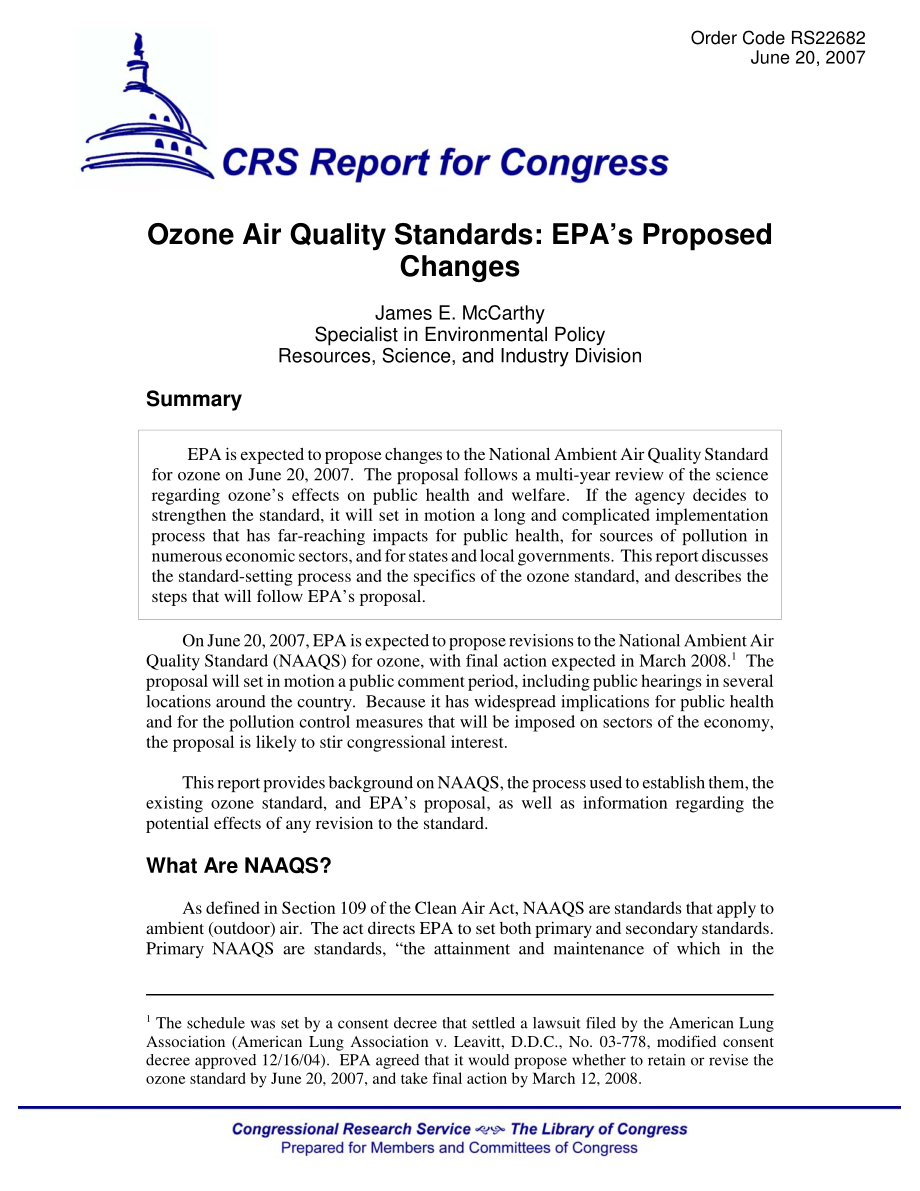 [20070620]RS22682_臭氧空气质量标准：环境保护局提出的修改.pdf_第1页