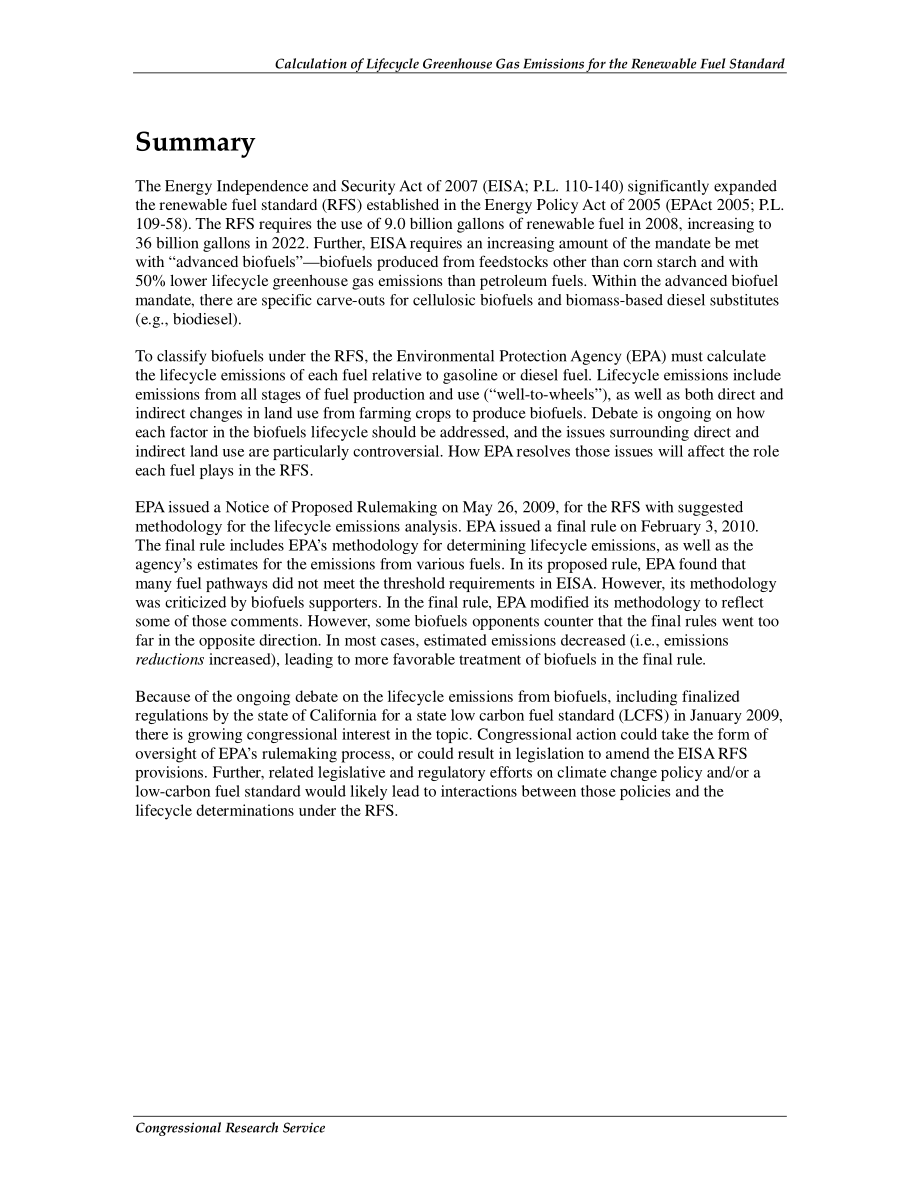 [20100312]R40460_可再生燃料标准（RFS）生命周期温室气体排放量的计算.pdf_第2页