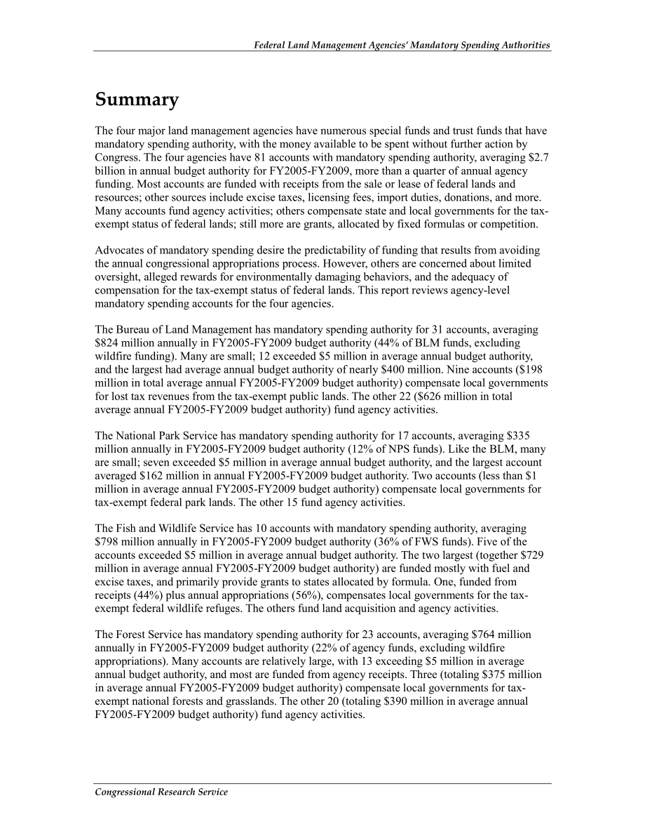 [20101005]RL30335_联邦土地管理机构的强制性支出权限.pdf_第2页