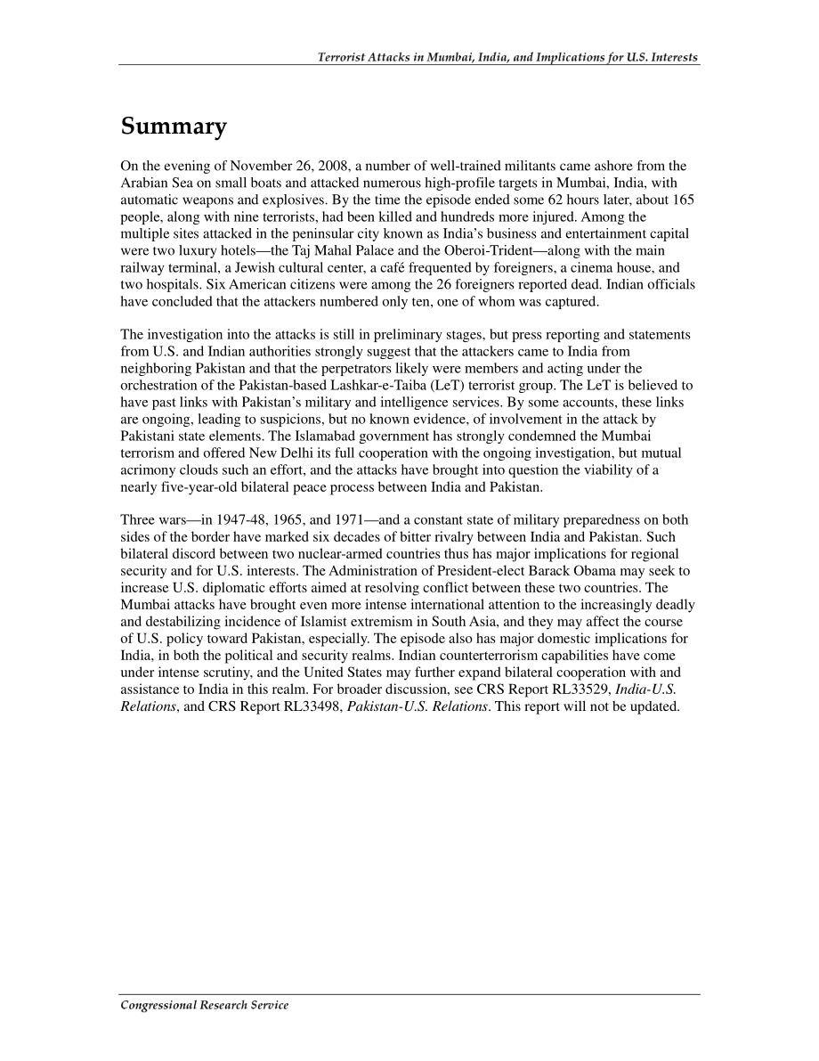 [20091219]R40087_印度孟买恐怖袭击及其对美国利益的影响.pdf_第3页