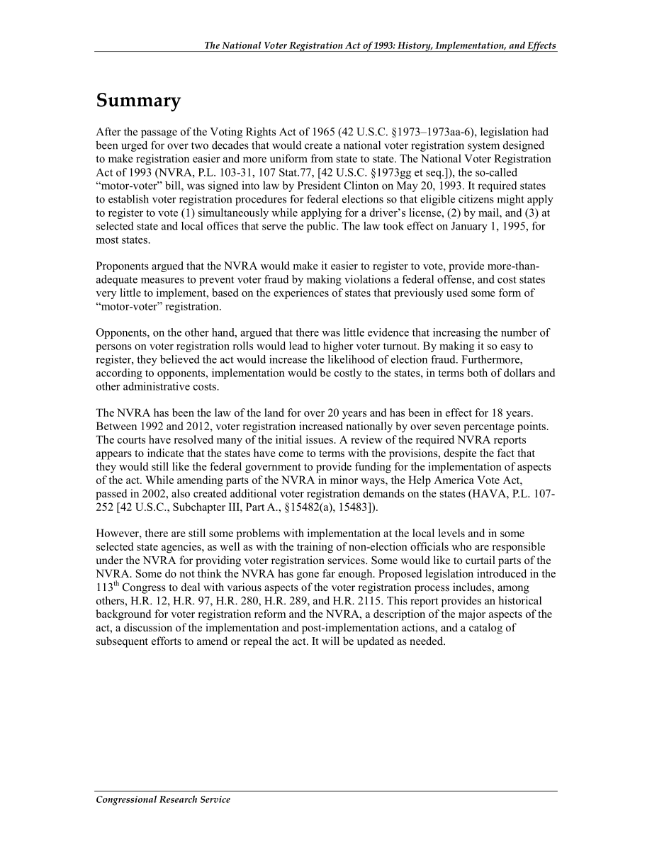 [20130918]R40609_1993年《全国选民登记法》：历史、实施和效果.pdf_第2页