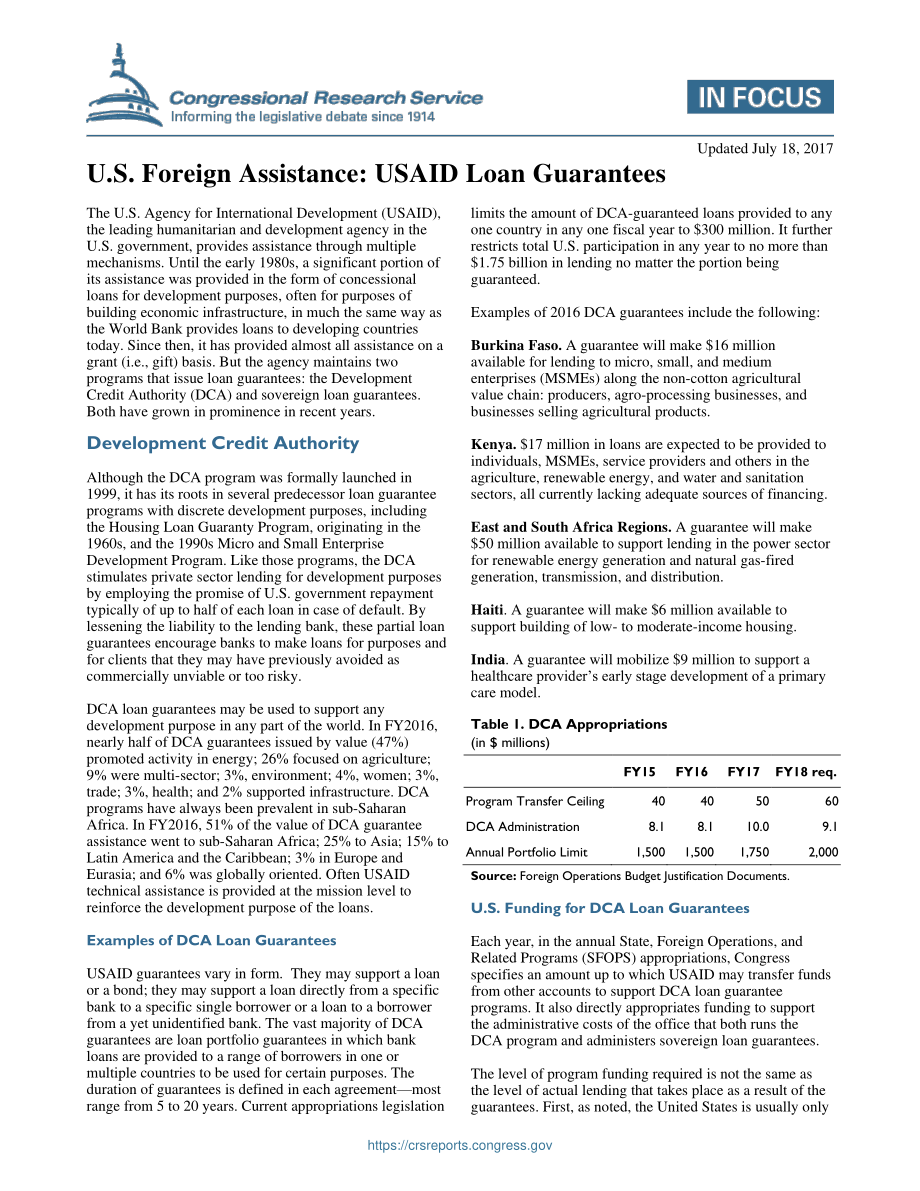 [20170718]IF10409_美国对外援助：美国国际开发署贷款担保.pdf_第1页