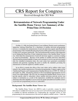 [19991126]RS20057_Retransmission of Network Programming Under the Satellite Home Viewer Act Summary of the PrimeTime 24 Decision.pdf