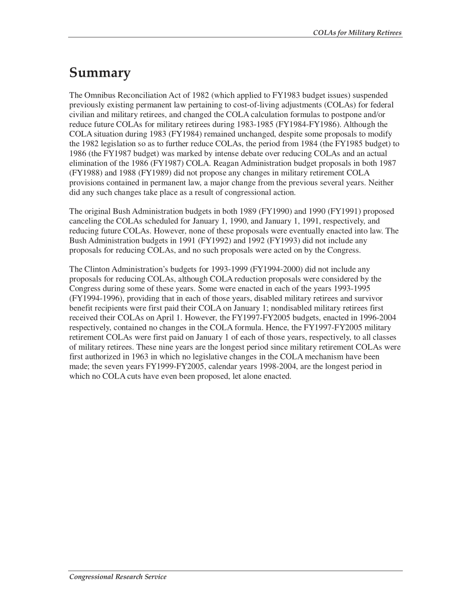 [20050103]98-223_军队退休人员COLAs：1982-2004年国会和行政部门行动摘要（1983-2005财年）.pdf_第2页