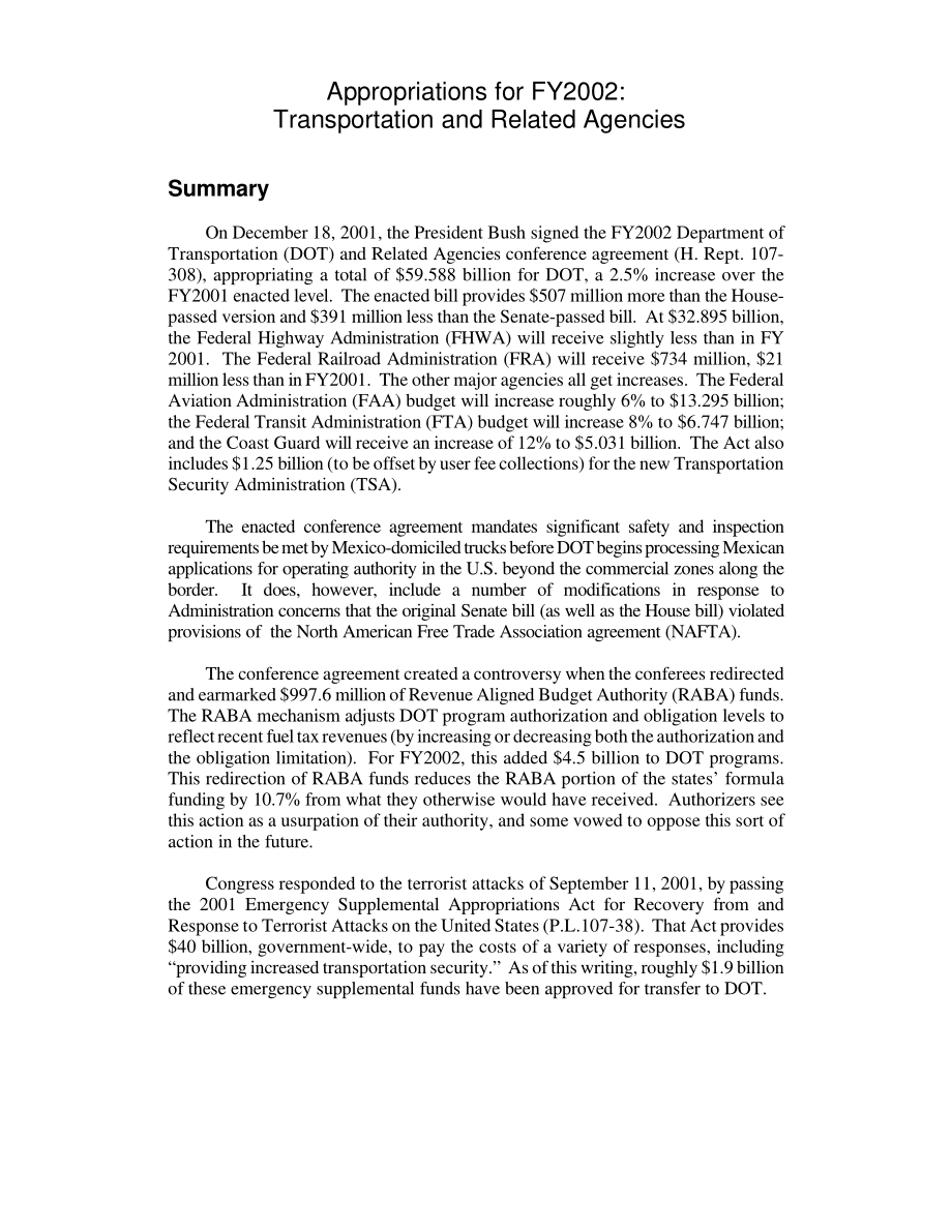 [20020115]RL31008_2002财年拨款：运输及相关机构.pdf_第3页
