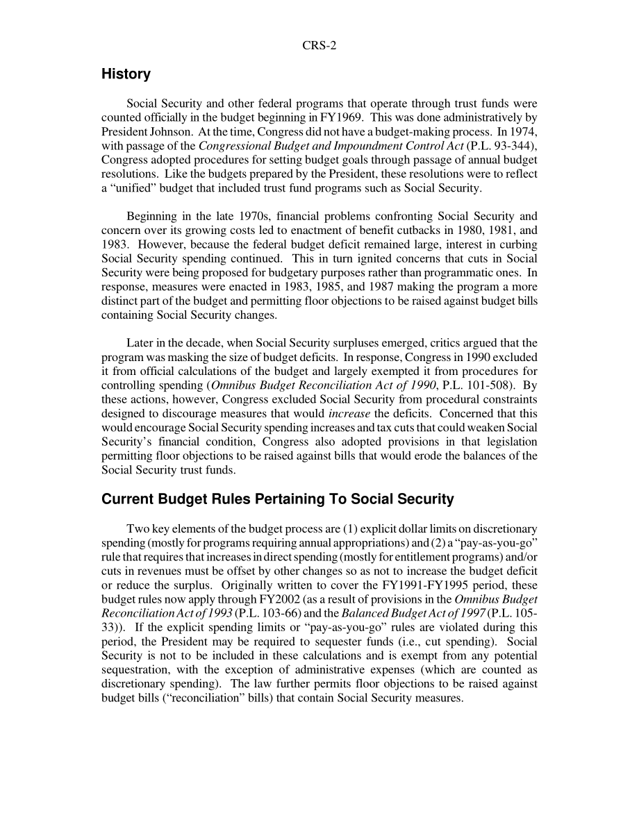 [20020320]95-206EPW_联邦预算下的社会保障待遇：摘要.pdf_第2页