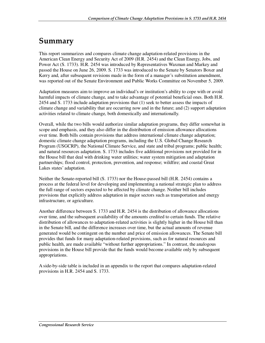 [20091112]R40911_S.1733和H.R.中气候变化适应条款的比较2454.pdf_第2页
