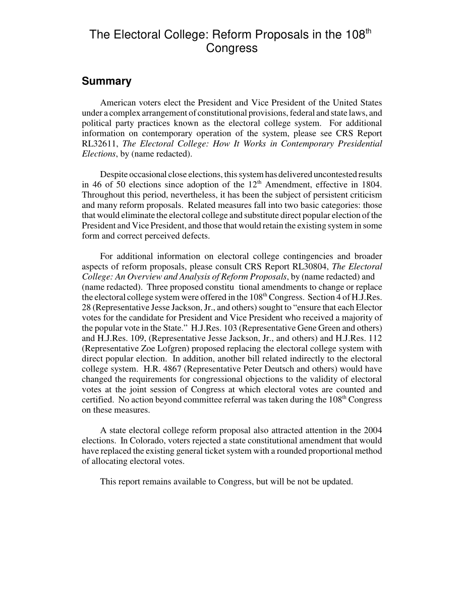 [20050630]RL32612_选举团：第108届国会的改革提案.pdf_第2页