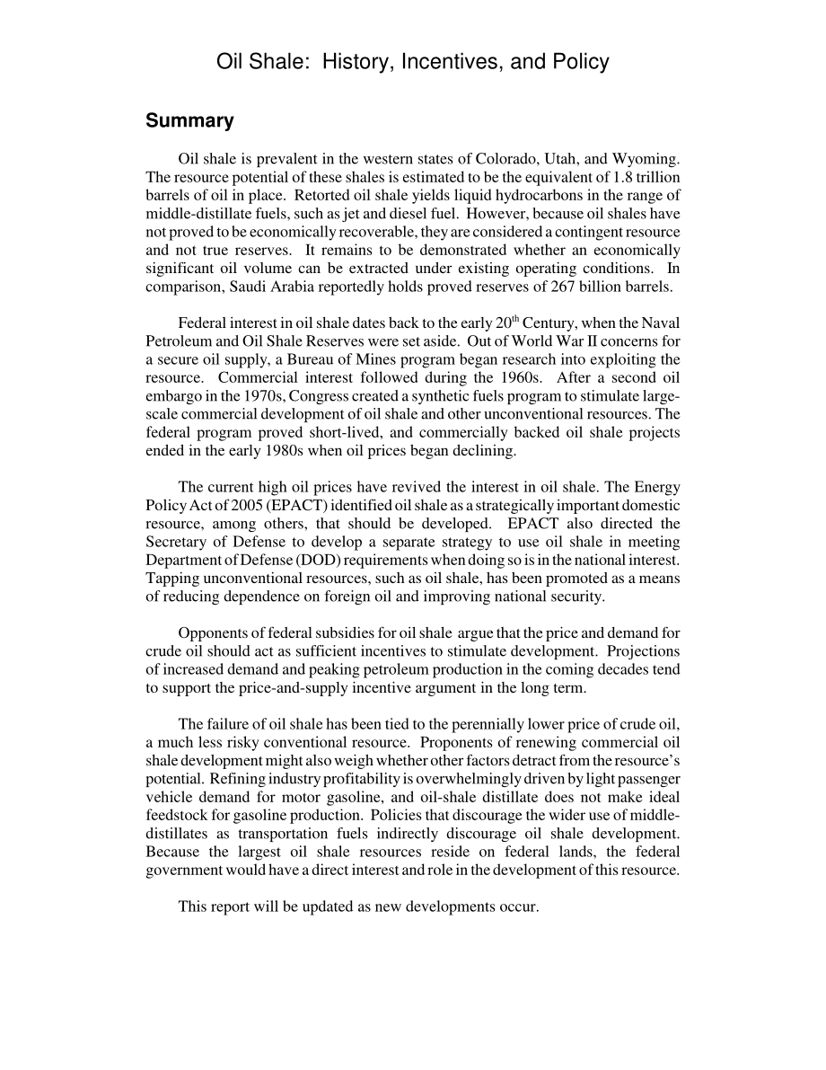 [20060413]RL33359_油页岩：历史、激励和政策.pdf_第2页
