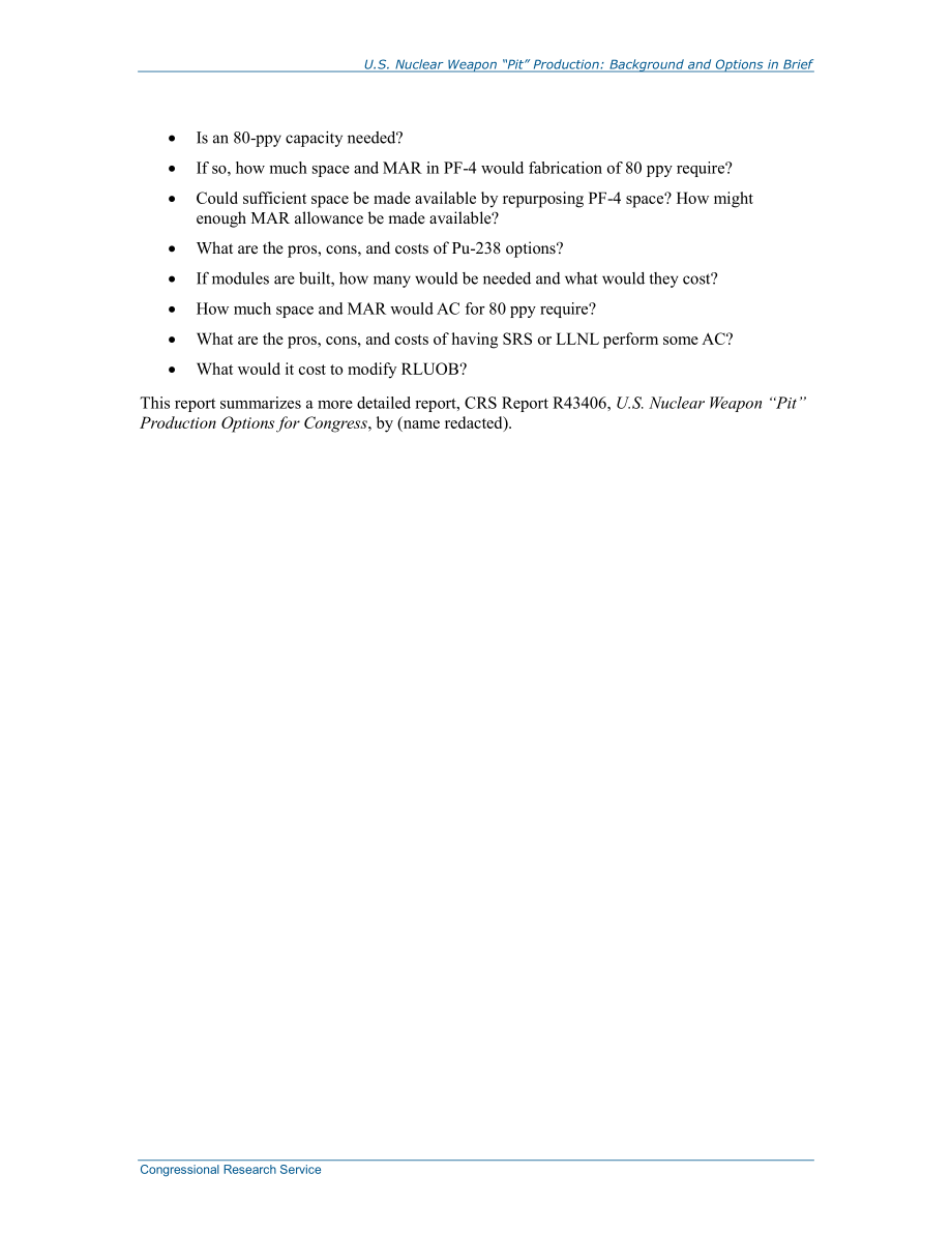 [20140320]R43428_美国核武器“坑”生产：背景和选项简介.pdf_第3页