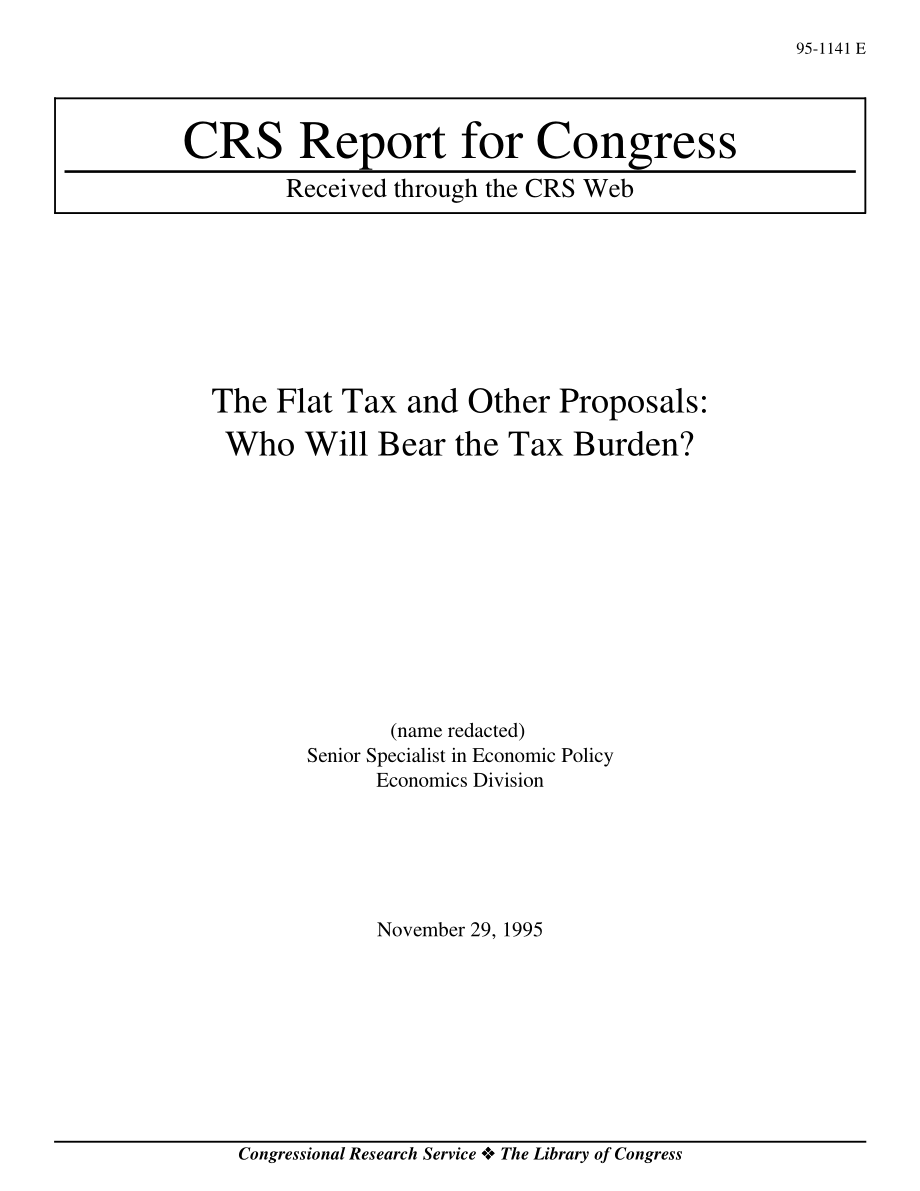 [19951129]95-1141_统一税率和其他建议：谁来承担税收负担？.pdf_第1页