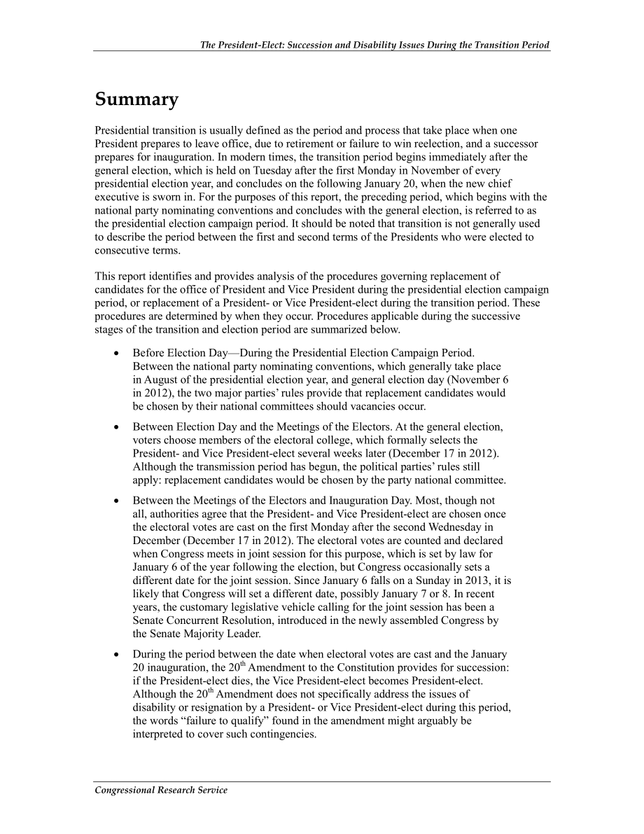 [20121114]RS22992_当选总统：过渡时期的继任和残疾问题.pdf_第2页