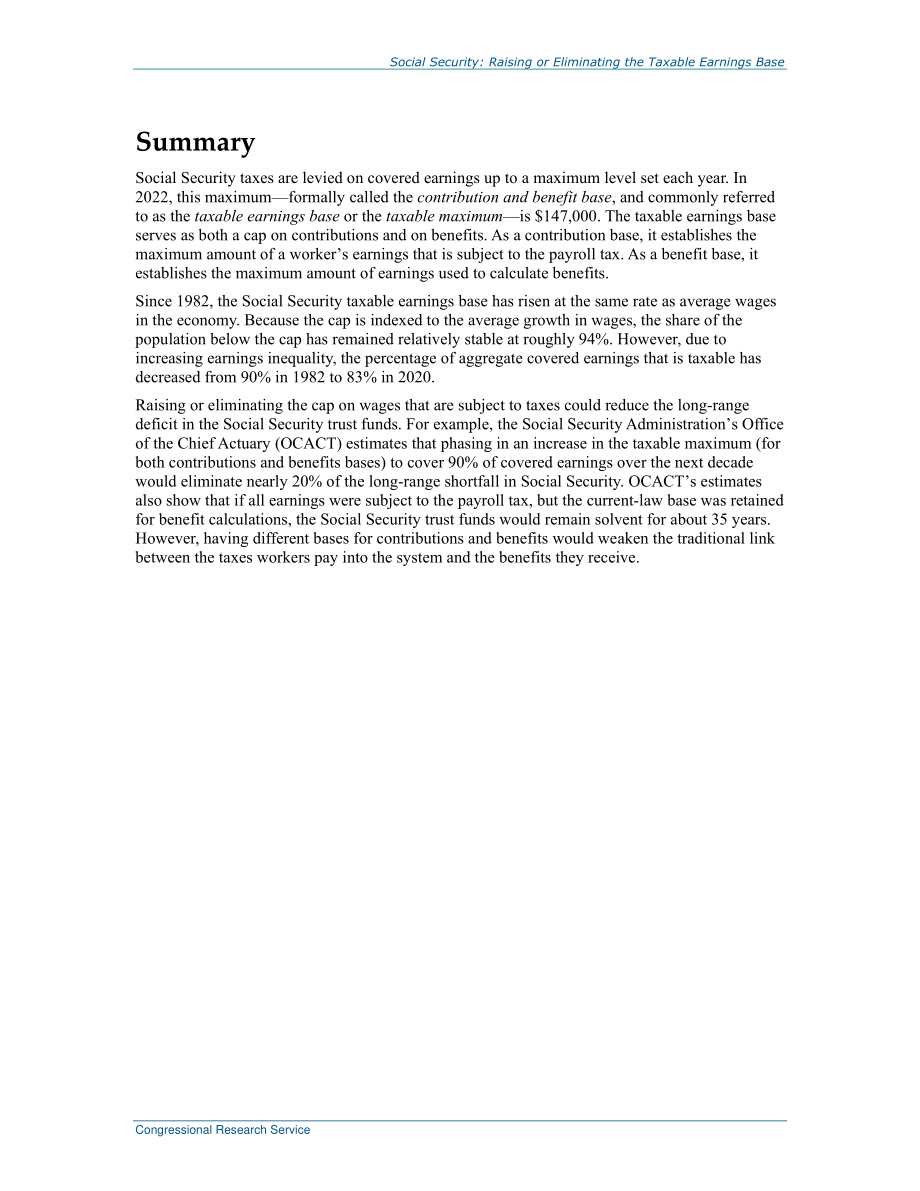 [20211222]RL32896_社会保障：提高或消除应税收入基数.pdf_第2页