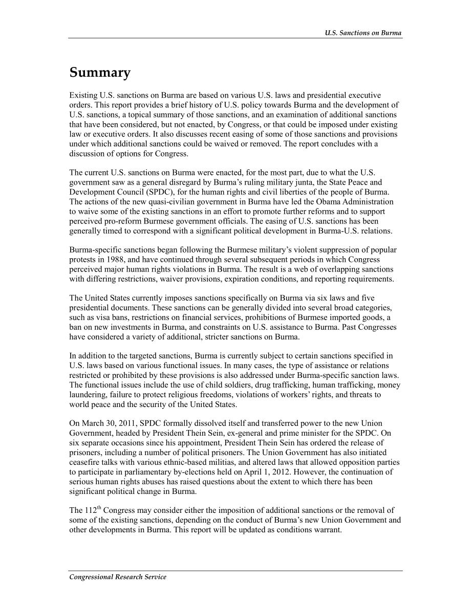 [20121019]R41336_美国对缅甸的制裁.pdf_第2页