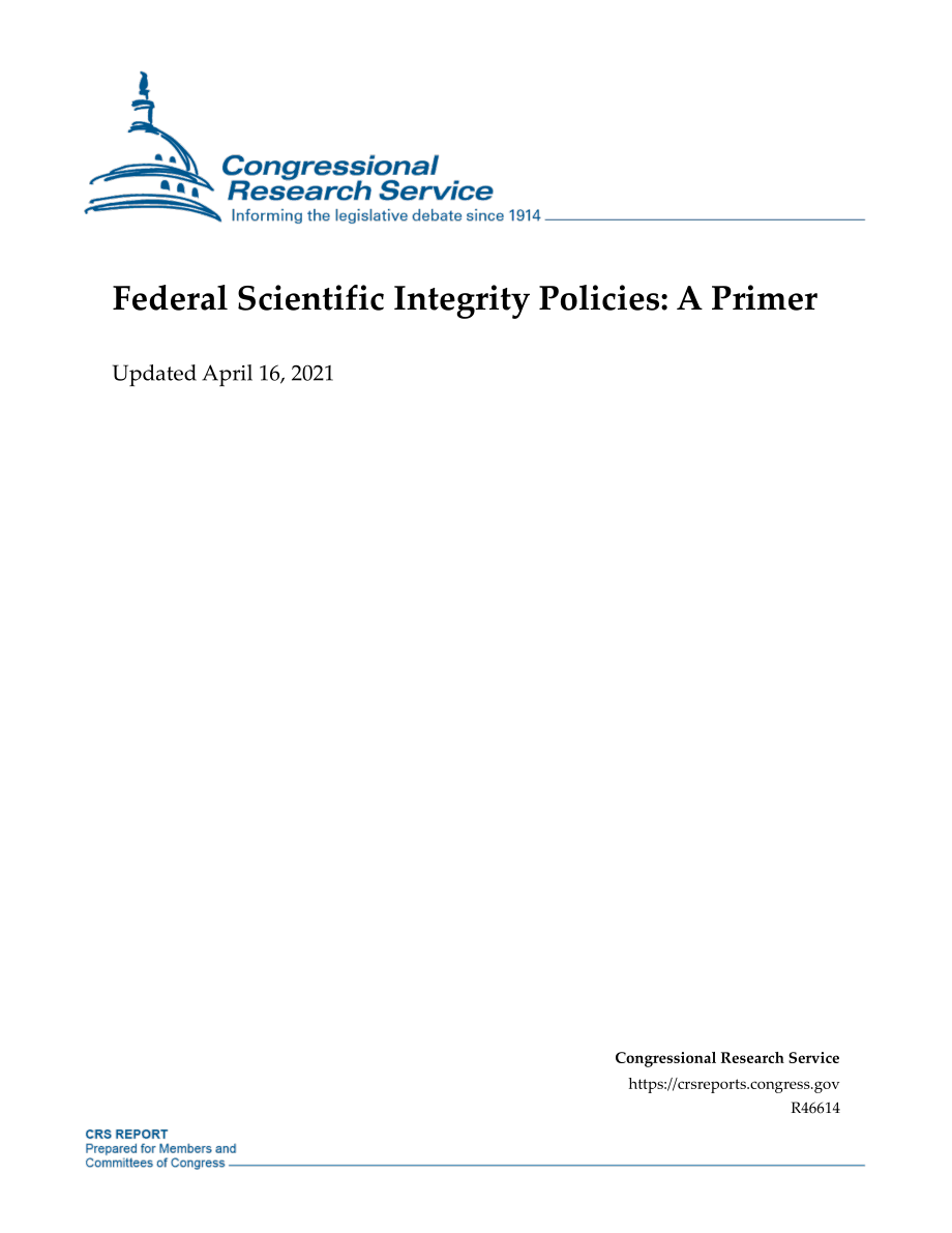 [20210416]R46614_联邦科学诚信政策：基础.pdf_第1页