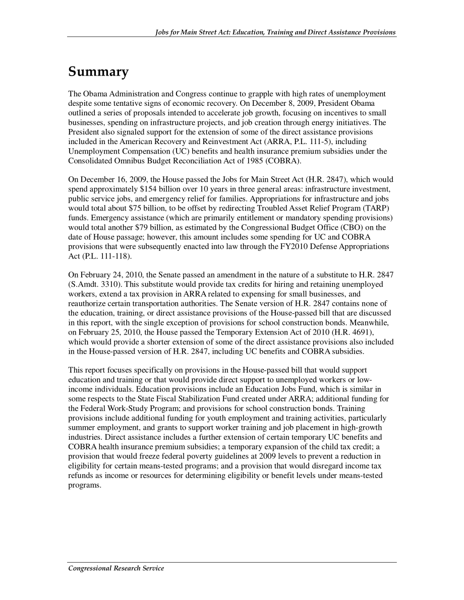 [20100226]R41053_《主街就业法案》：教育、培训和直接援助规定.pdf_第2页