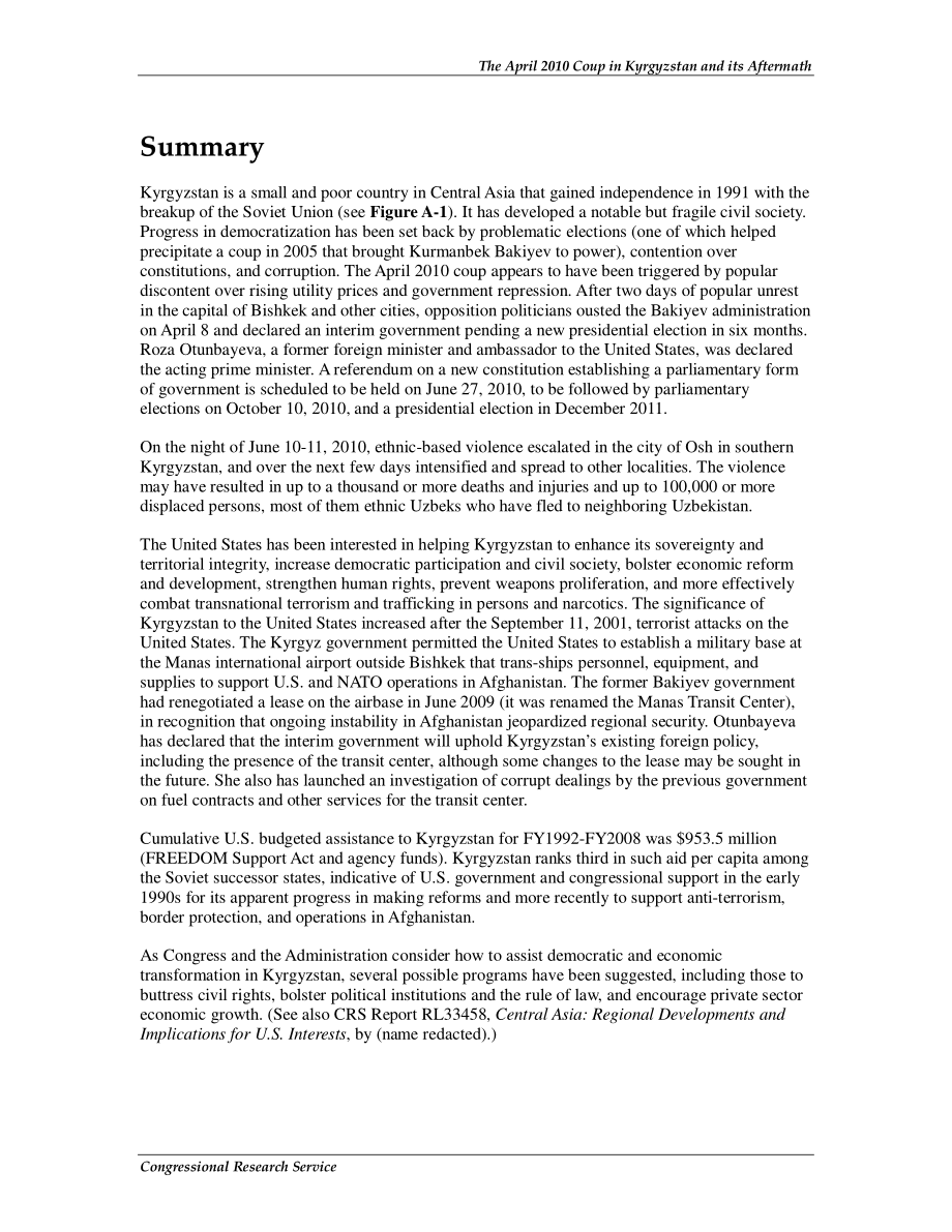 [20100615]R41178_2010年4月吉尔吉斯斯坦政变及其后果：背景和对美国利益的影响.pdf_第2页