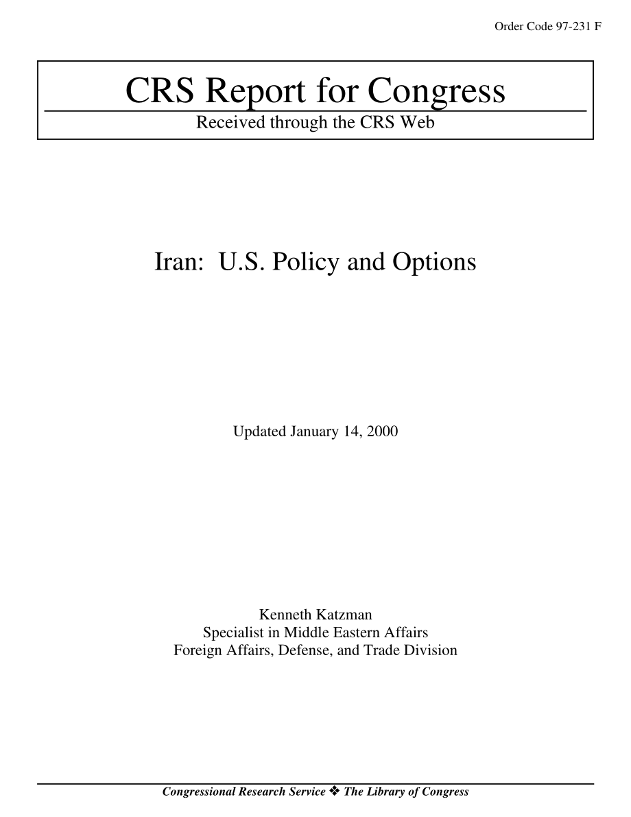 [20000114]97-231F_伊朗：美国政策和选择.pdf_第1页