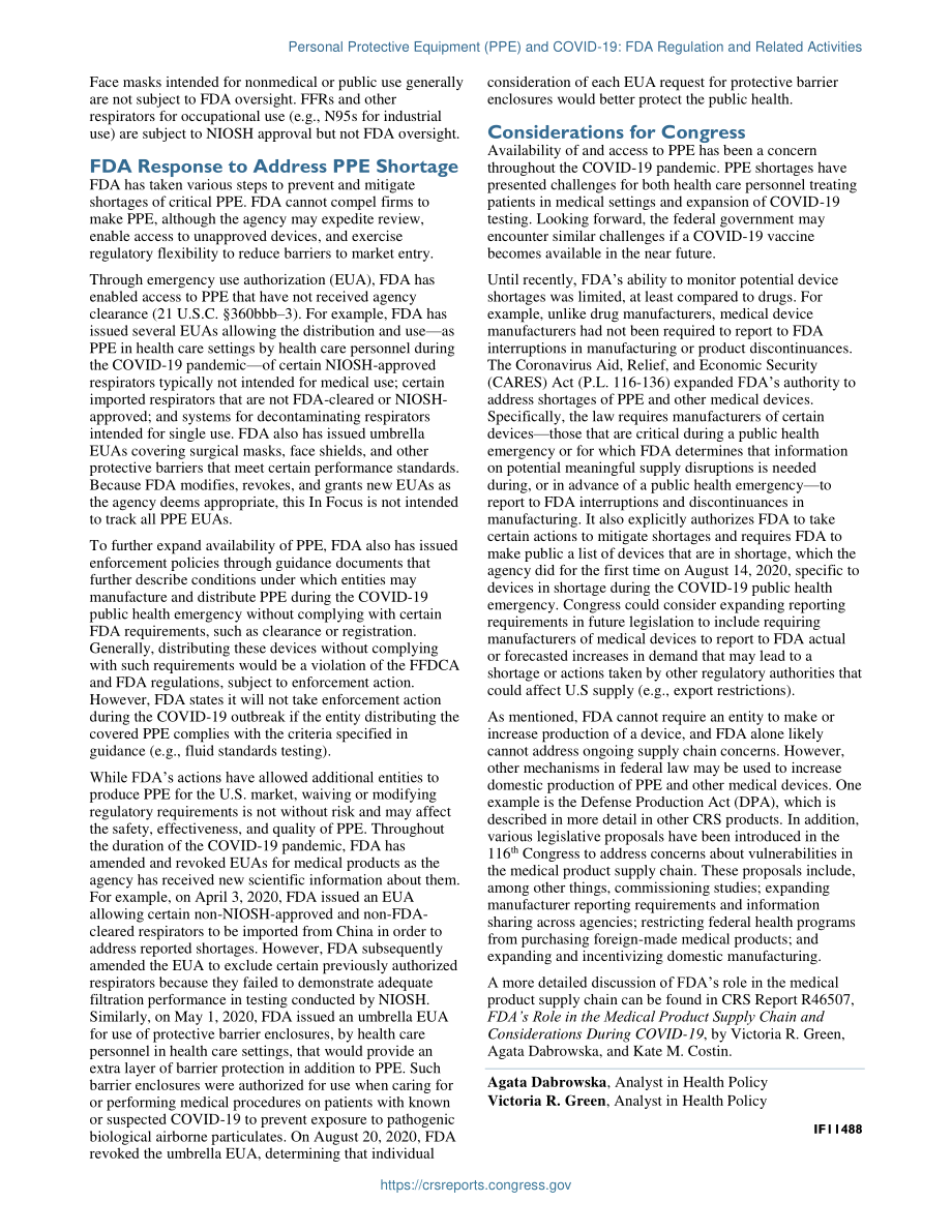 [20200922]IF11488_个人防护设备（PPE）和新冠肺炎-19：FDA法规和相关活动.pdf_第2页