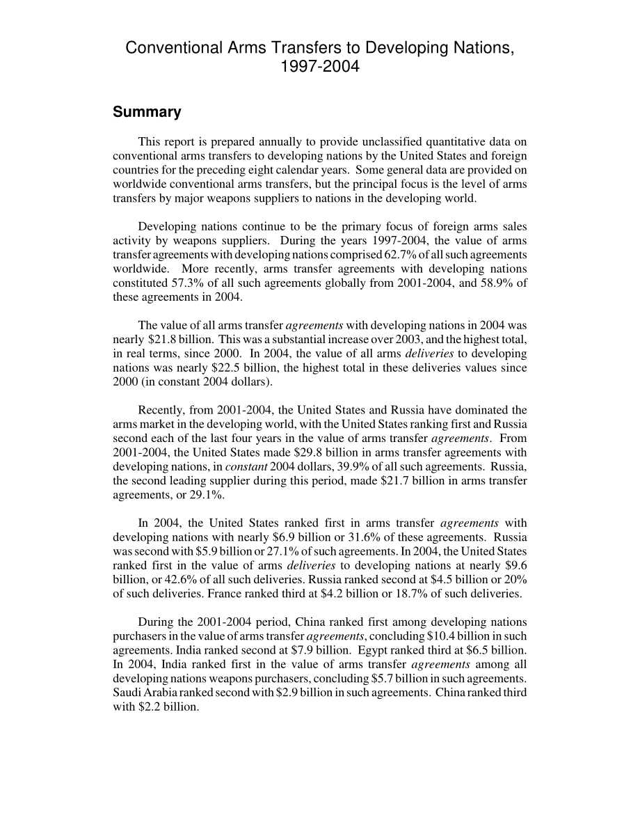 [20050829]RL33051_1997-2004年向发展中国家转让常规武器.pdf_第2页