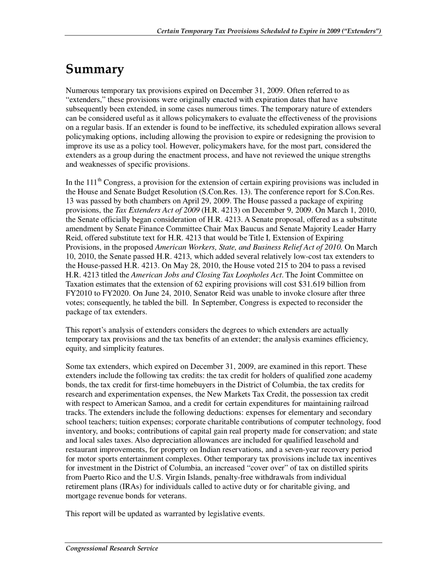 [20100908]RL32367_计划于2009年到期的某些临时税收规定（“延长条款”）.pdf_第2页