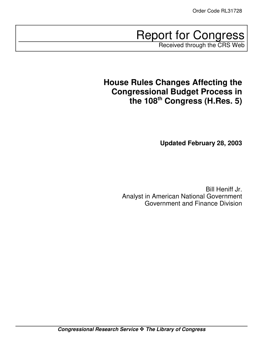 [20030228]RL31728_影响第108届国会预算程序的众议院规则变化（H.Res5).pdf_第1页