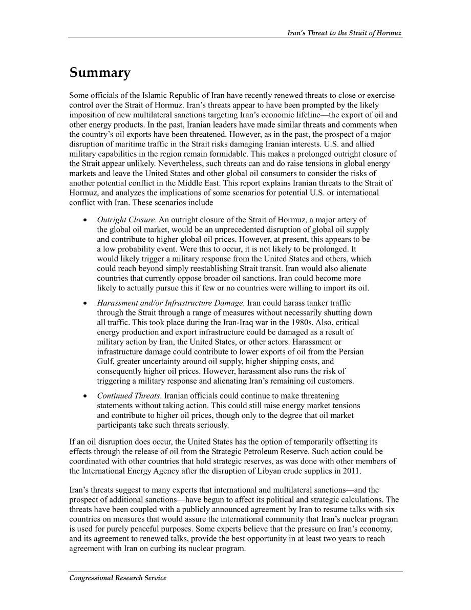 [20120123]R42335_伊朗对霍尔木兹海峡的威胁.pdf_第2页