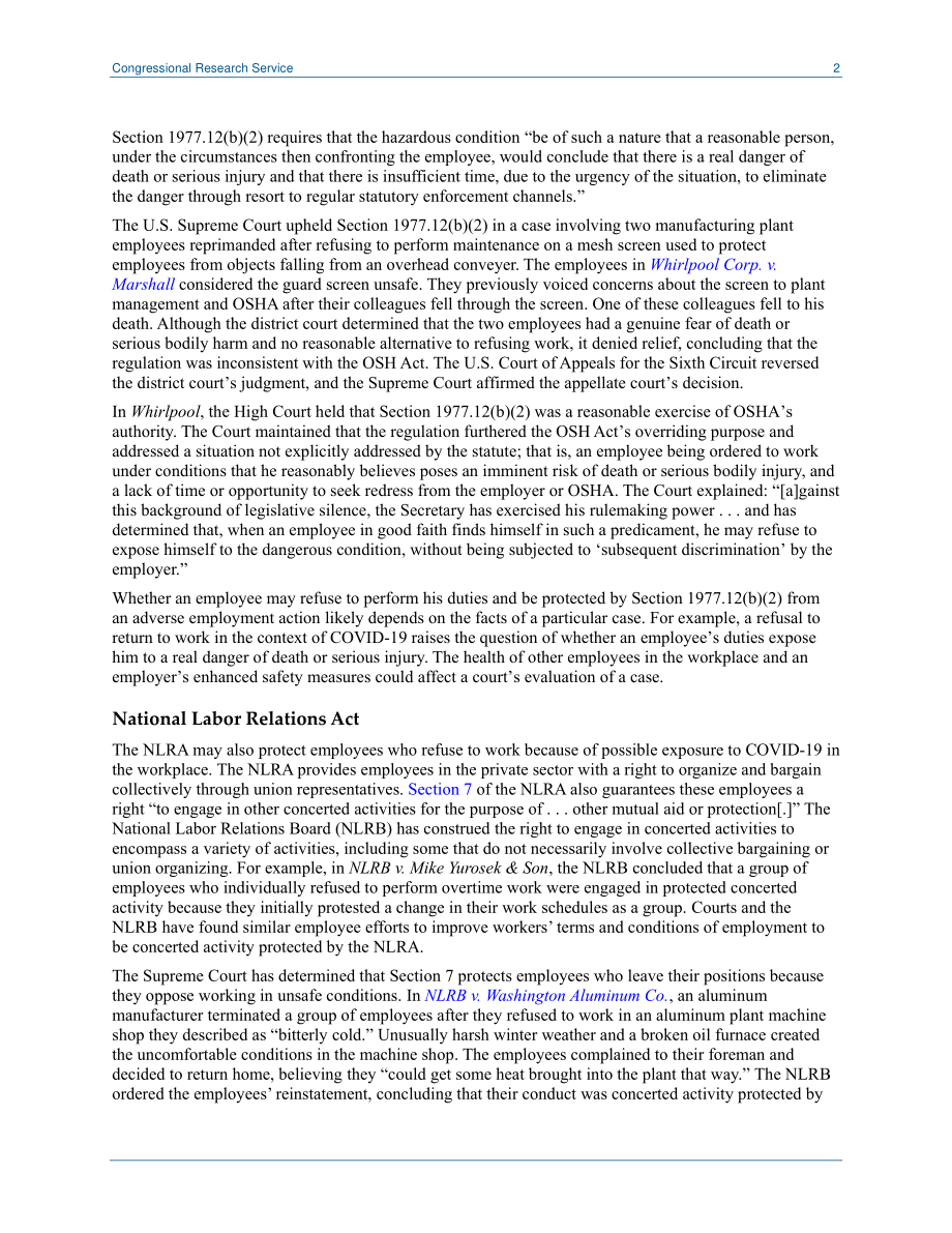 [20200520]LSB10474_2019冠状病毒疾病和联邦对拒工的就业保护.pdf_第2页
