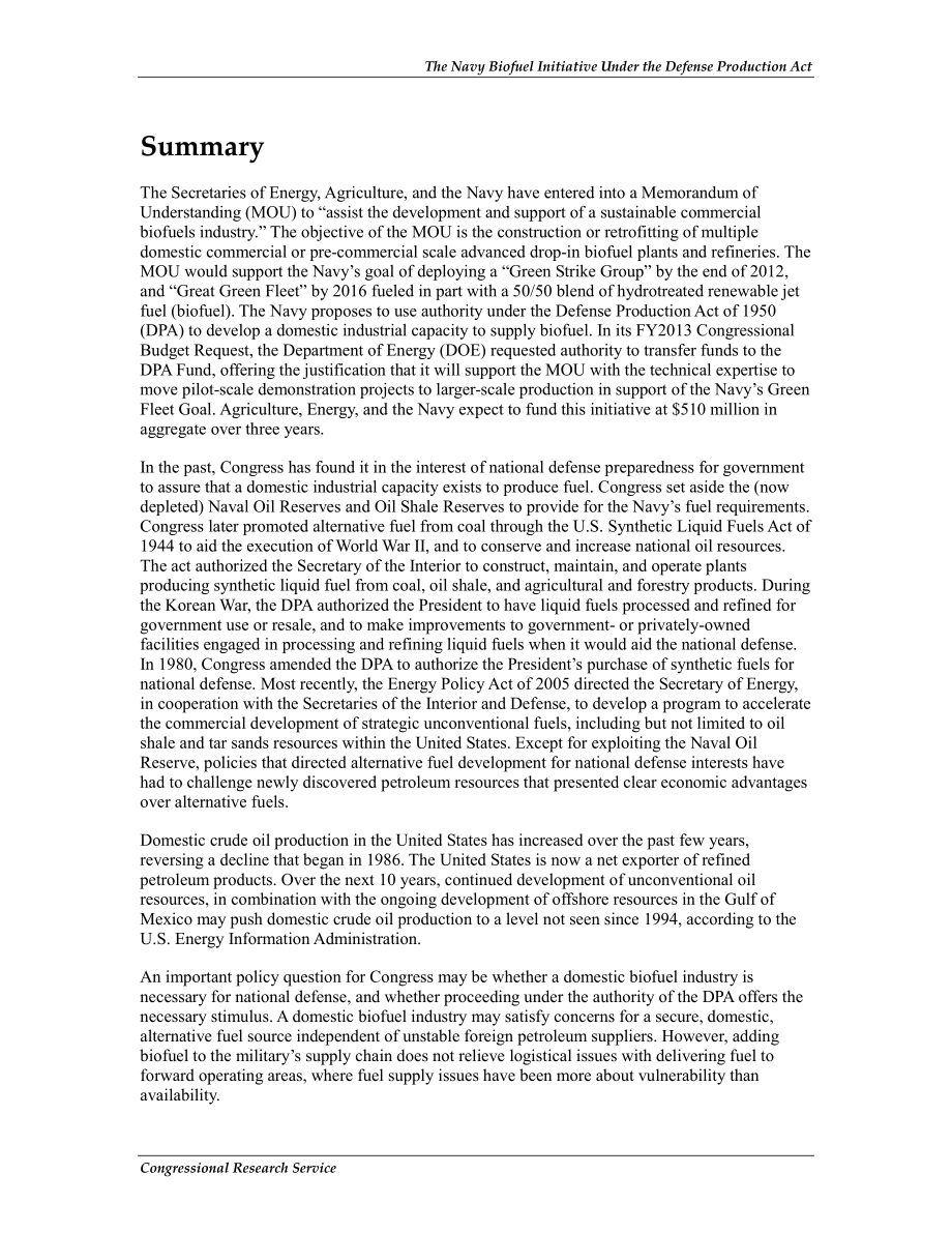 [20120622]R42568_《国防生产法》下的海军生物燃料倡议.pdf_第2页