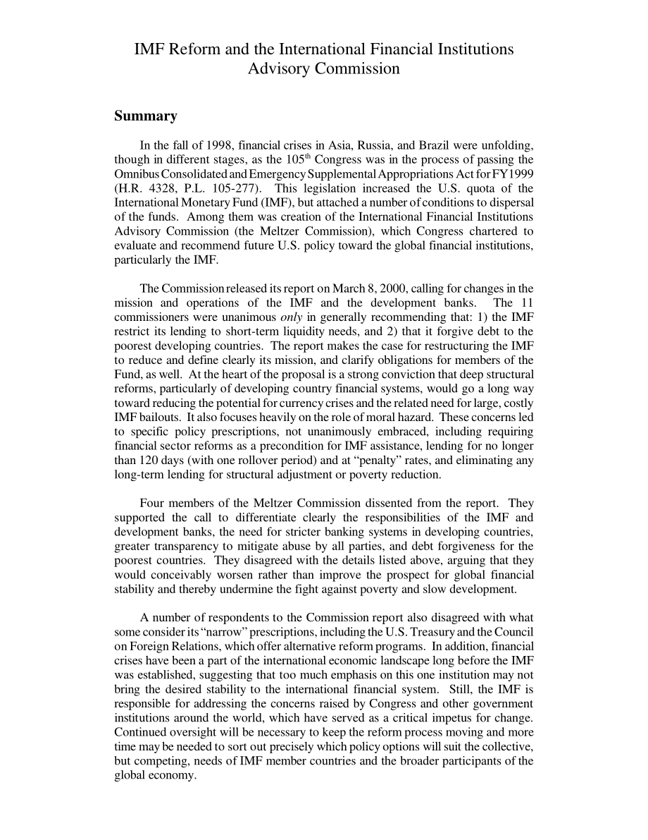 [20010105]RL30635_国际货币基金组织改革和国际金融机构咨询委员会.pdf_第2页