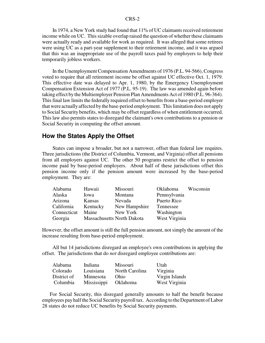 [20040115]95-1180_养老金和社会保障减少了失业福利：情况说明书.pdf_第2页