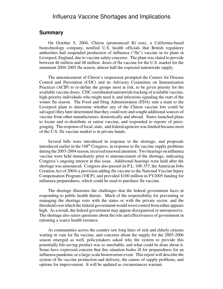 [20041227]RL32655_流感疫苗短缺及其影响.pdf_第2页