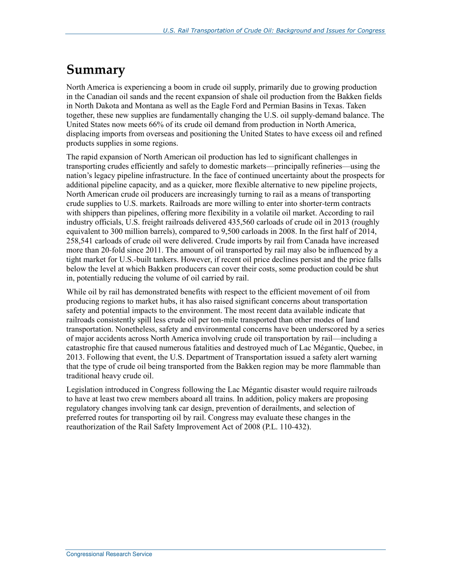 [20141204]R43390_美国原油铁路运输：国会背景和议题.pdf_第2页