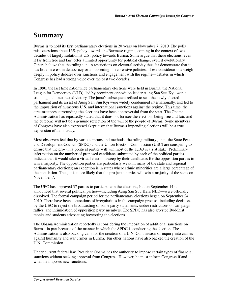 [20101006]R41447_缅甸2010年大选：国会议题.pdf_第2页
