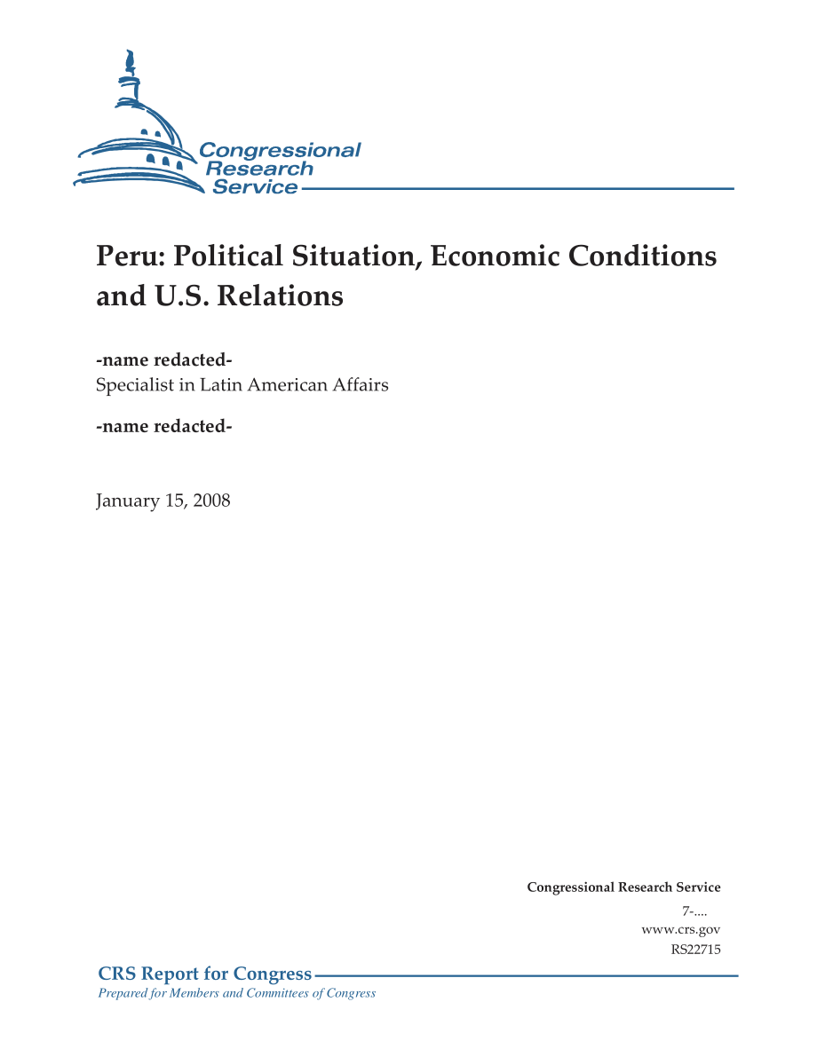 [20080115]RS22715_秘鲁：政治形势、经济状况和美国关系.pdf_第1页