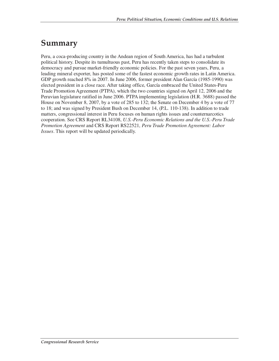 [20080115]RS22715_秘鲁：政治形势、经济状况和美国关系.pdf_第2页