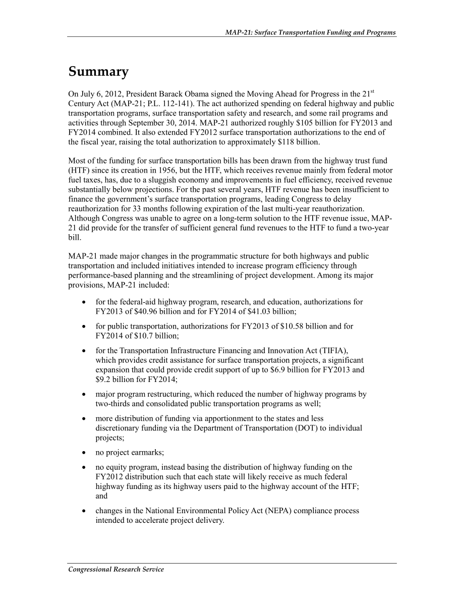 [20120927]R42762_MAP-21下的地面运输资金和计划：《21世纪进步法案》（P.L112-141).pdf_第2页