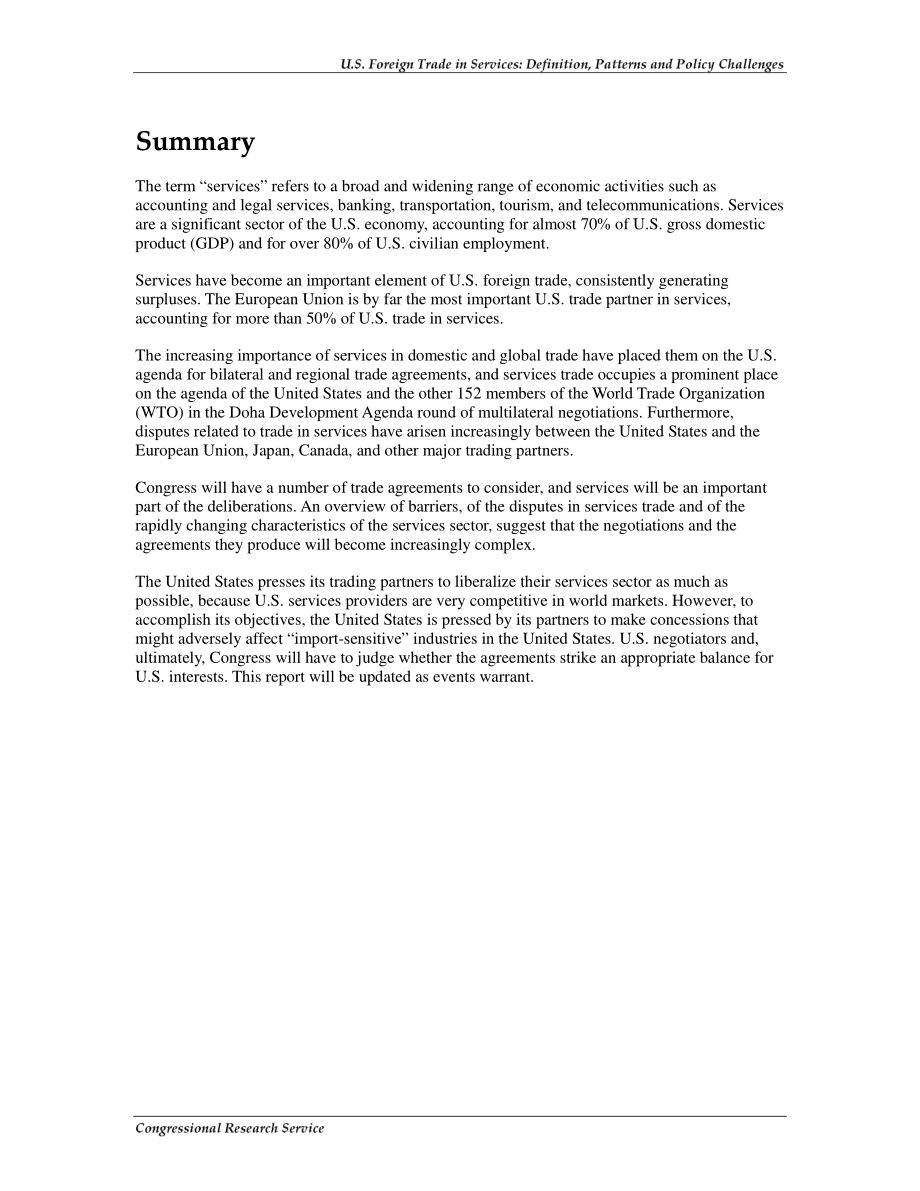 [20090407]RL31579_美国对外服务贸易：定义、模式和政策挑战.pdf_第2页