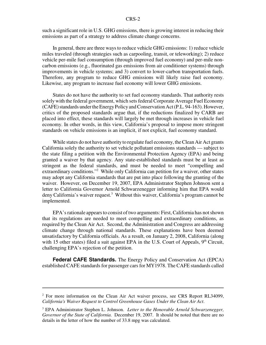 [20080111]RS22788_车辆温室气体排放法规：州和联邦标准.pdf_第2页