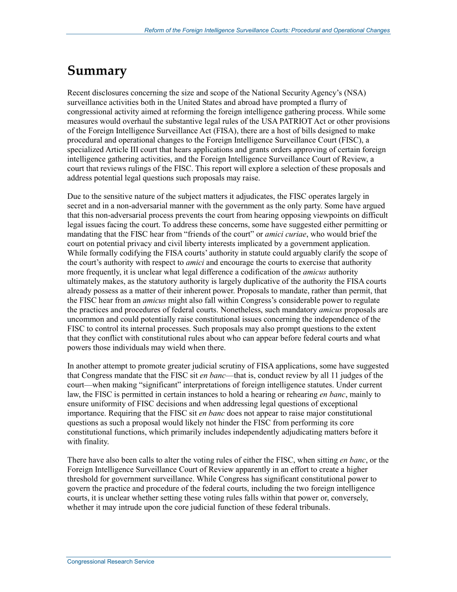 [20140826]R43362_外国情报监督法院的改革：程序和操作变更.pdf_第2页