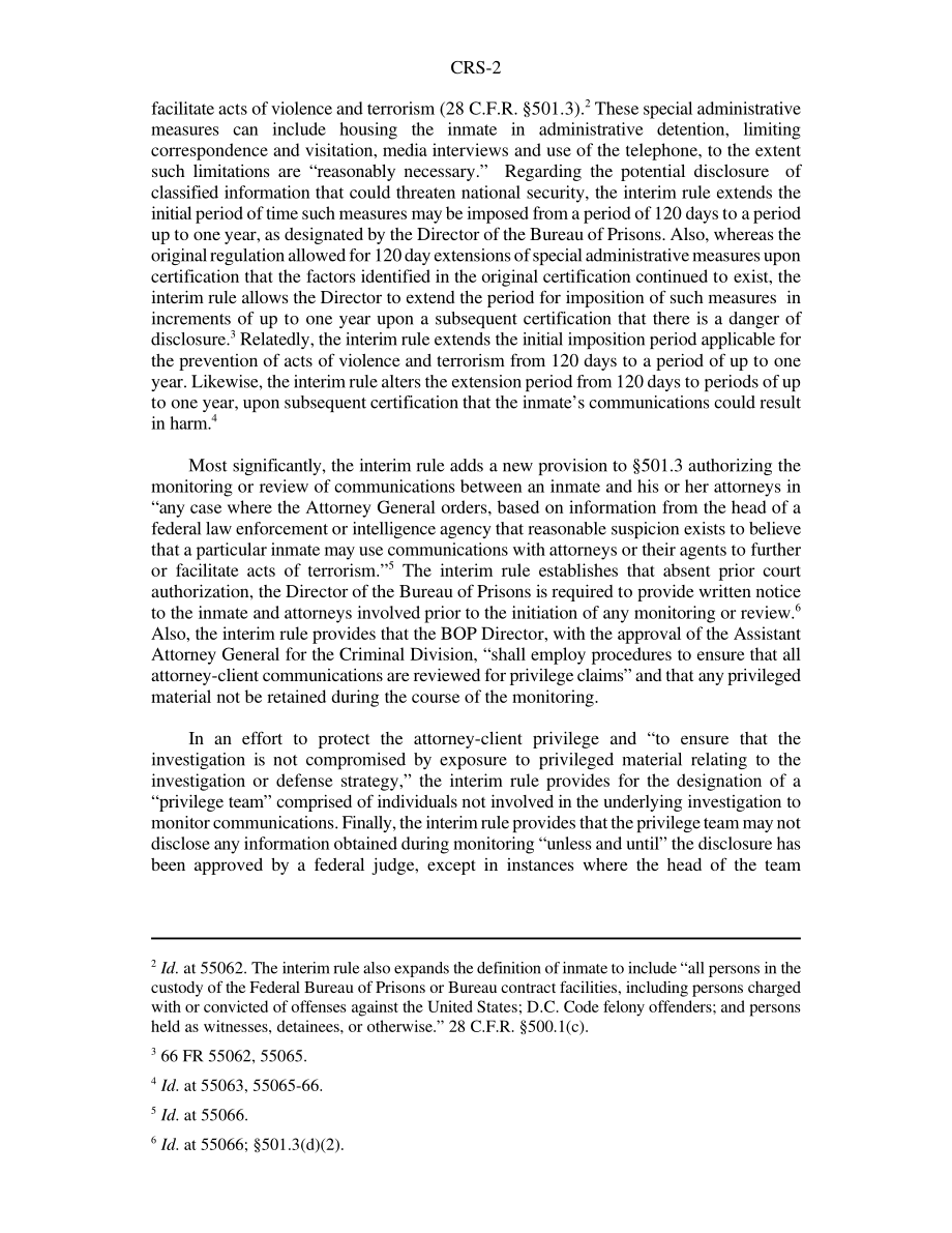 [20011127]RS21077_监控囚犯律师通信：第六修正案的影响.pdf_第2页