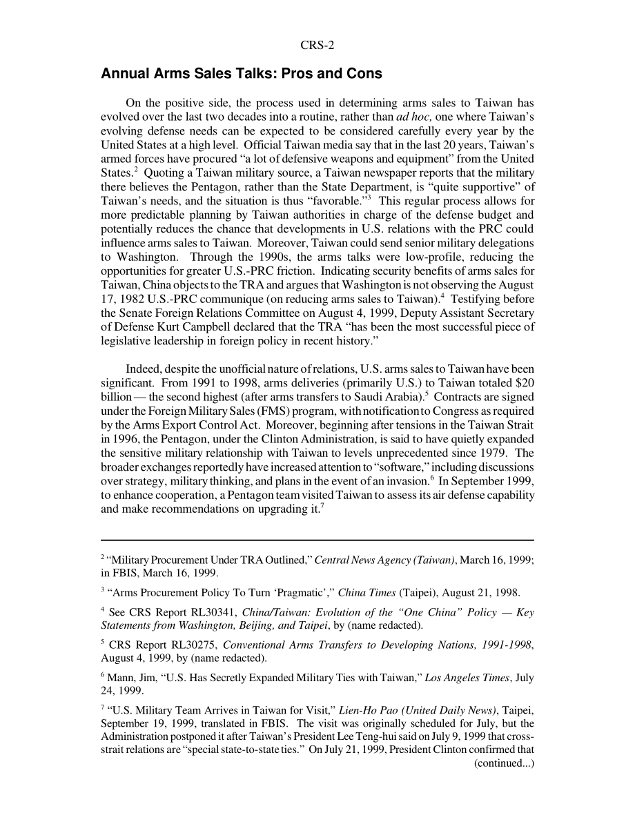 [20010605]RS20365_台湾地区：年度武器销售流程.pdf_第2页