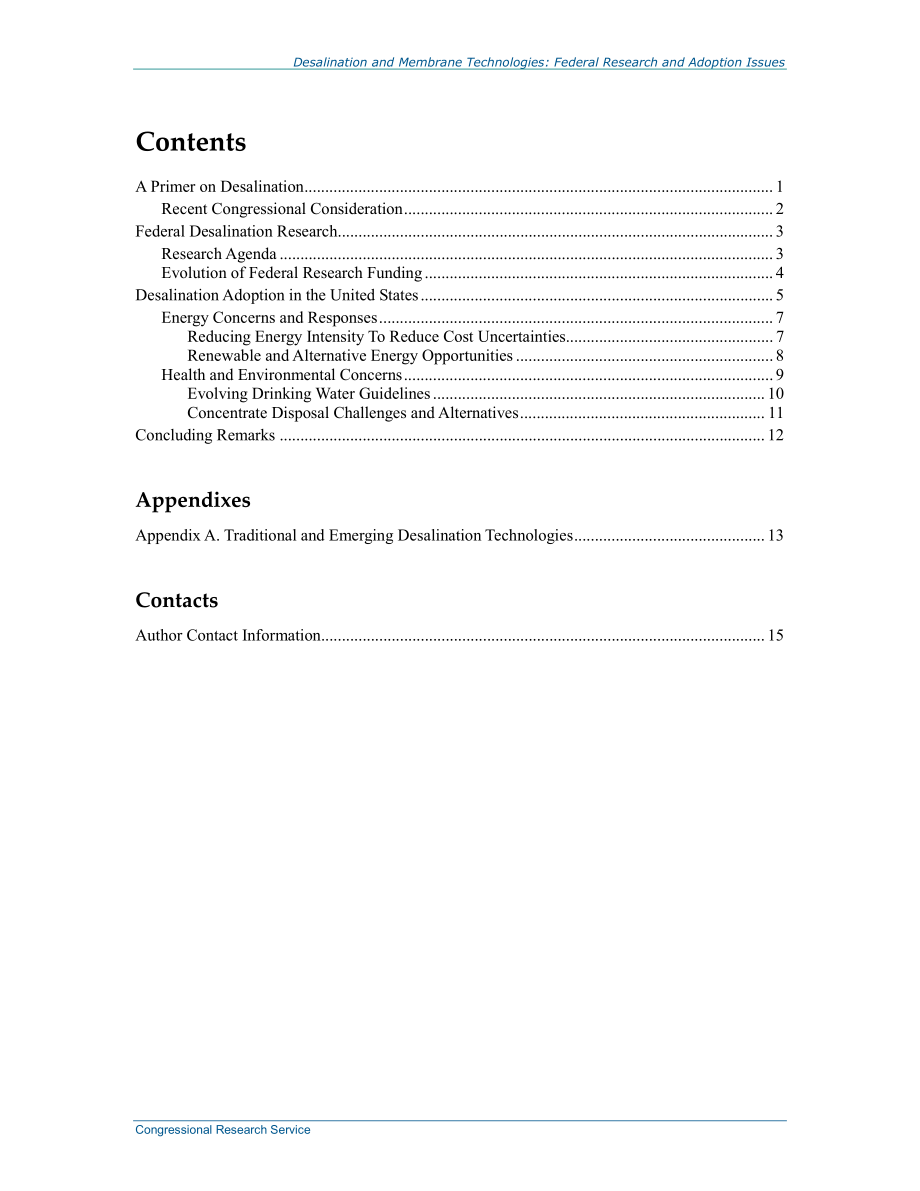 [20150102]R40477_海水淡化和膜技术：联邦研究和采用问题.pdf_第3页