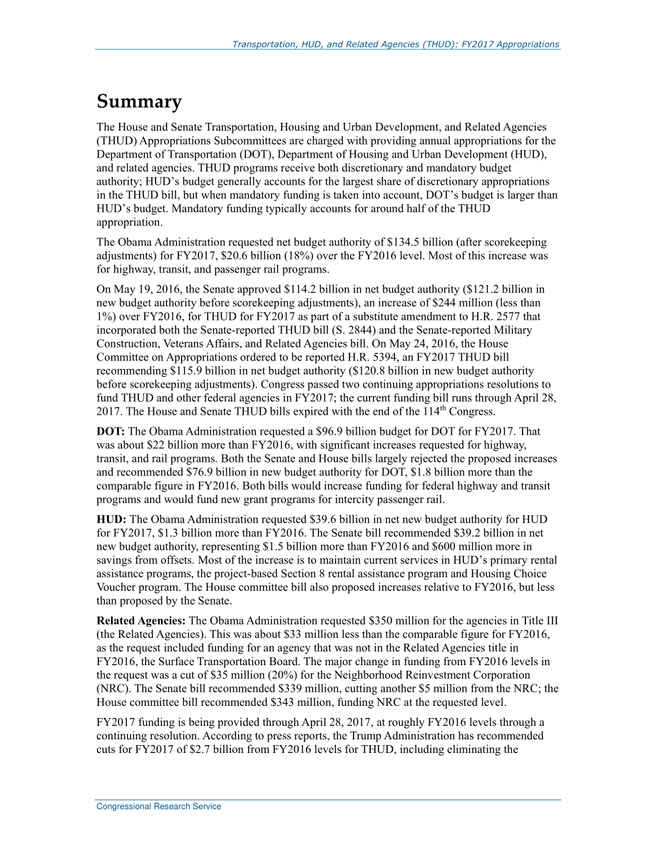 [20170405]R44500_交通、住房和城市发展及相关机构（THUD）：2017财年拨款.pdf_第2页
