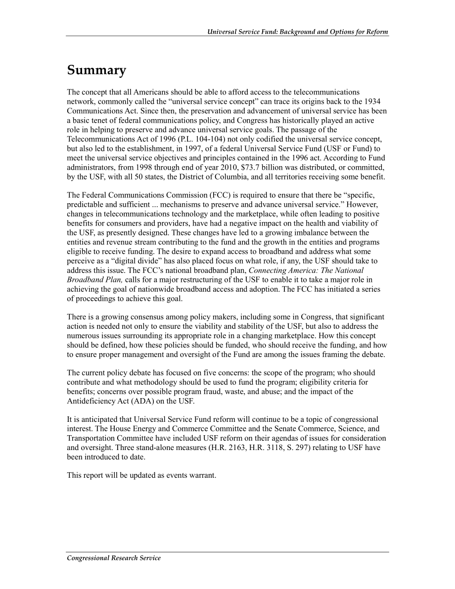 [20111025]RL33979_普遍服务基金：改革的背景和选择.pdf_第2页