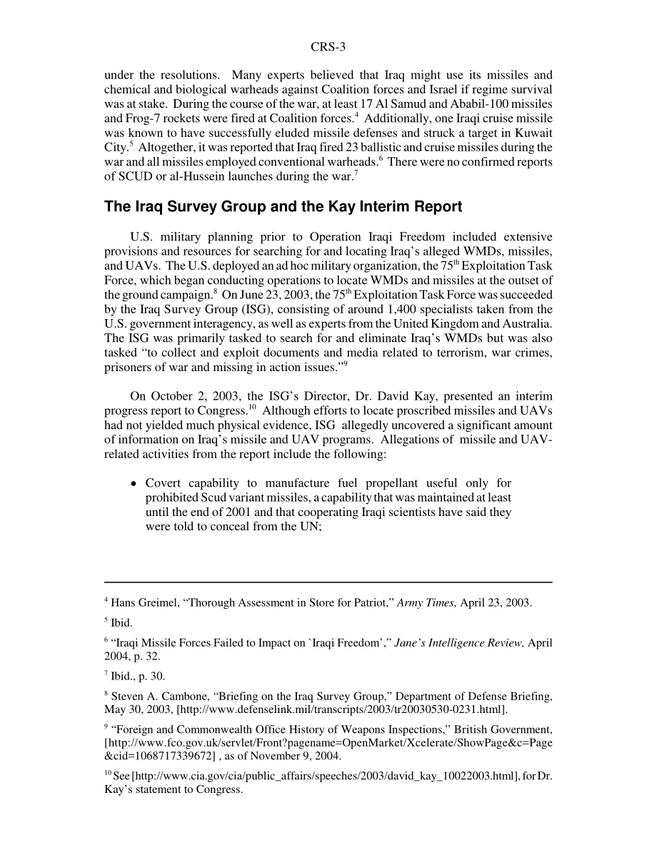 [20041110]RS21376_伊拉克：导弹、无人机和伊拉克调查小组报告.pdf_第3页